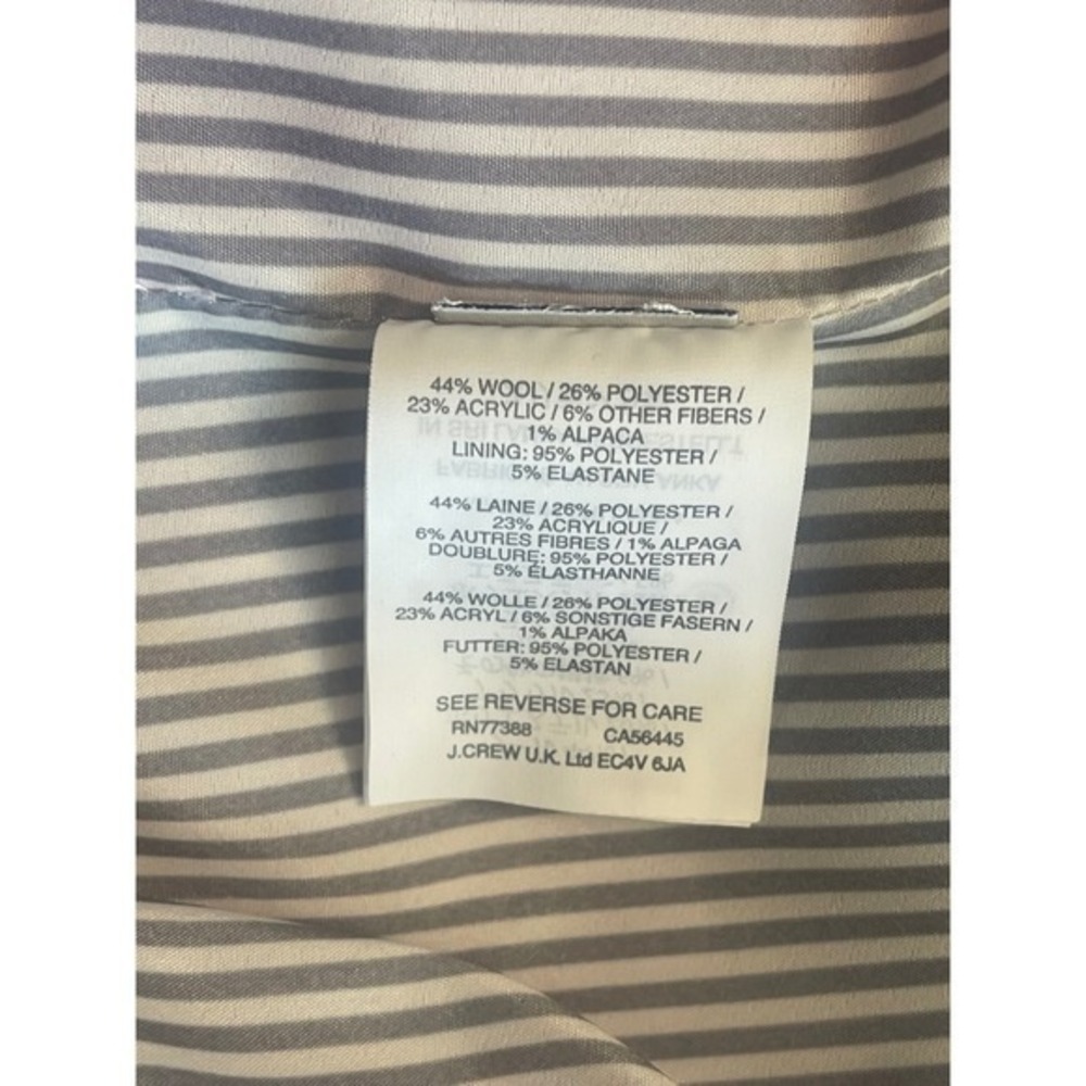 J.Crew Pink Herringbone Tweed Double Breasted Blazer Gold Crest Buttons - Picture 16 of 16